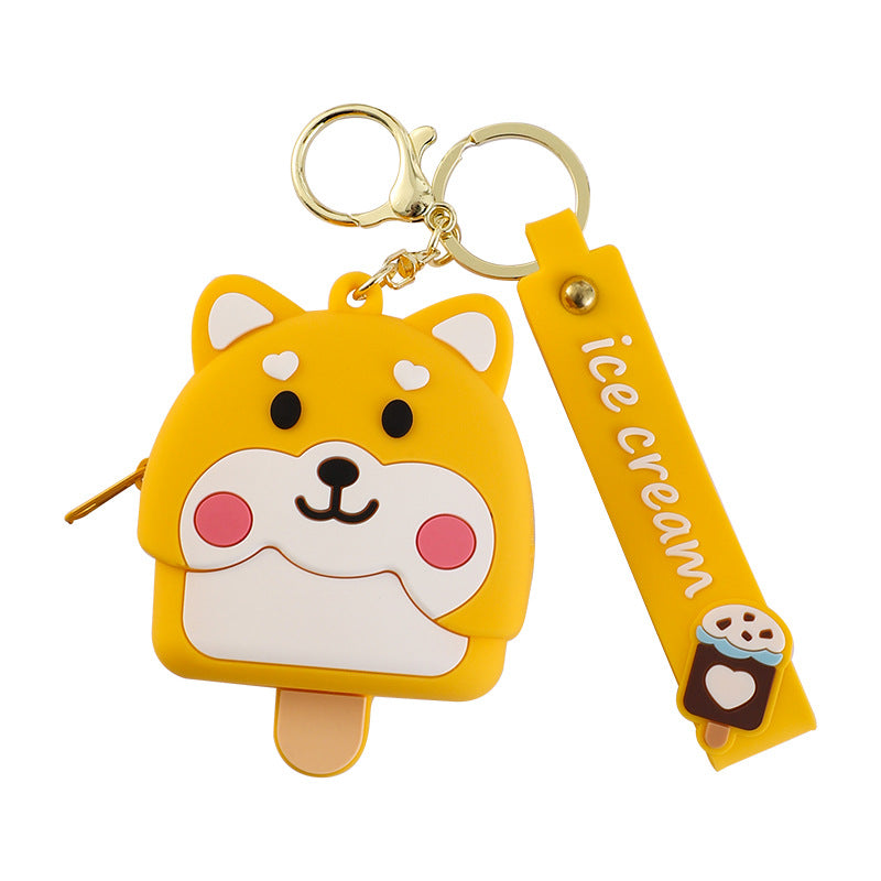 Wholesale Silicone Shiba Inu Dog Keychain Pendant Coin Purse